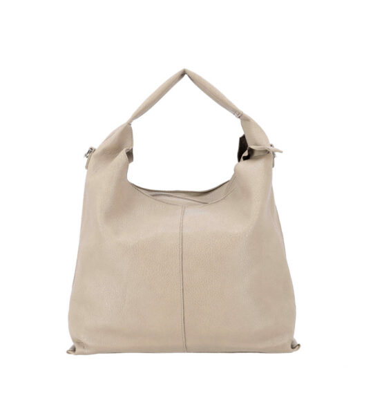 Vrečasta torbica LS COLLECTION Erik Style - bež, hobo