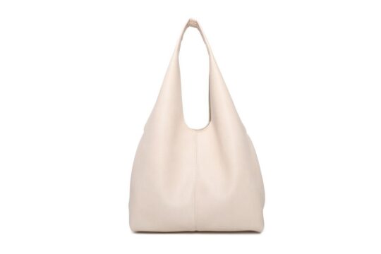 Vrečasta torbica LS COLLECTION Andrea Massi - bež, hobo