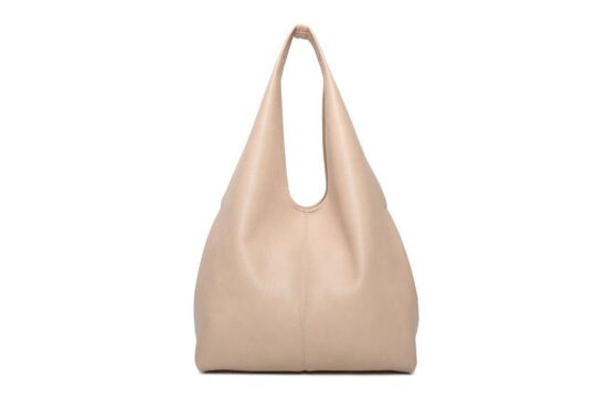 Vrečasta torbica LS COLLECTION Andrea Massi - kaki, hobo