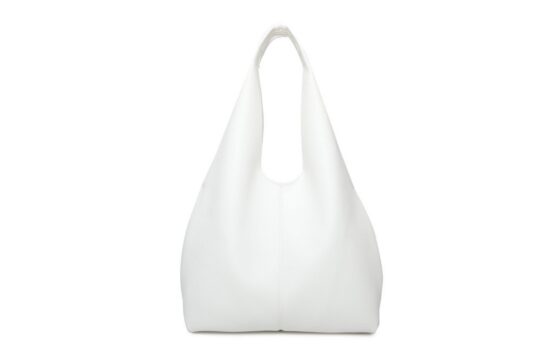Vrečasta torbica LS COLLECTION Andrea Massi - bela, hobo