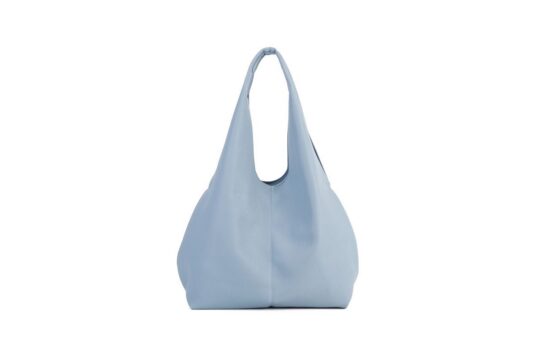 Vrečasta torbica LS COLLECTION Andrea Massi - modra, hobo