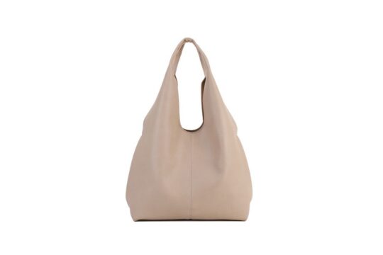 Vrečasta torbica LS COLLECTION Andrea Massi - kaki, hobo