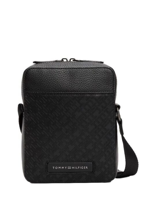Torbica za čez ramo TOMMY HILFIGER Monogram Mini - črna
