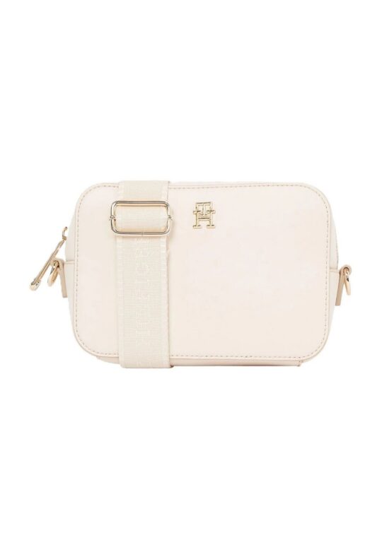 Torbica za čez ramo TOMMY HILFIGER Soft Logo - krem