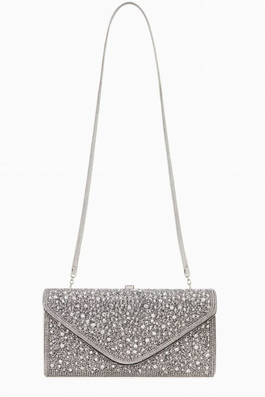 Torbica LS COLLECTION Sofia- srebrna, večerna