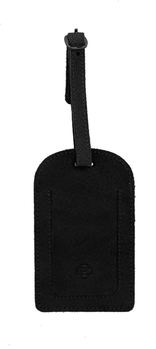 Oznaka za kovček CESARE BRINIOLLI - črna, usnjena