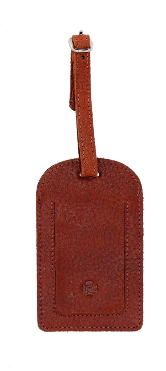 Oznaka za kovček CESARE BRINIOLLI - rjava, usnjena