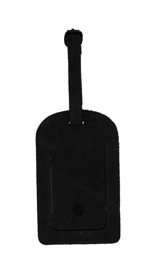 Oznaka za kovček CESARE BRINIOLLI - črna, usnjena