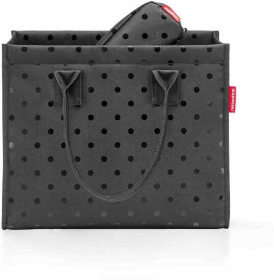 Nakupovalna torba REISENTHEL - glossy dots black, set z kozmetično torbico