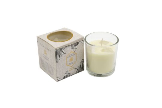 Dišeča sveča SILFC Wellbeing Health - quartz transparent, s kristali, 270 g