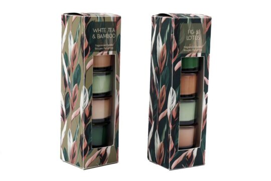 Set čajnih svečk SILFC - green and pink, 4v1, sort