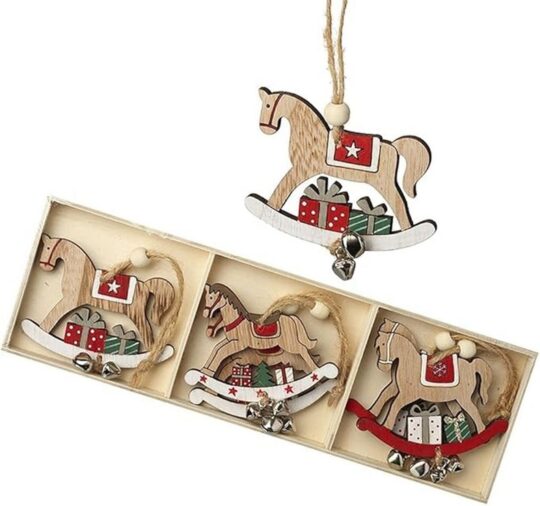 Set lesenih obeskov Heaven Sends - gugalni konjiček