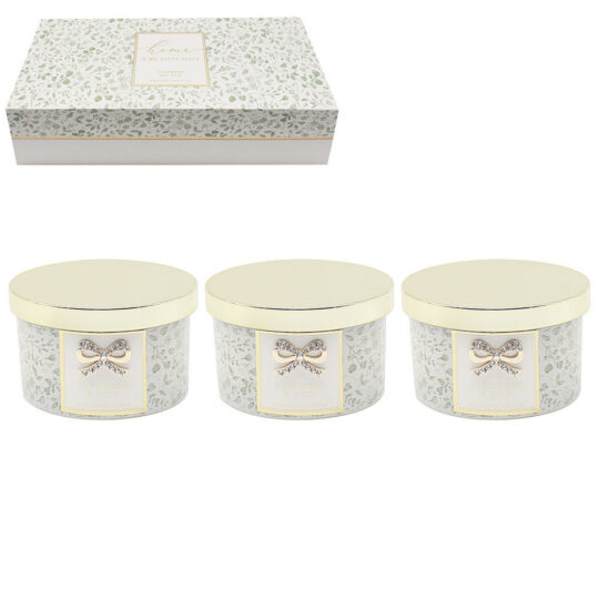 Darilni set LEONARDO - dišeča sveča, pomegranate noir, home is my happy place, 3v1