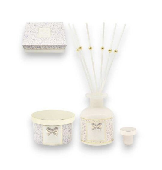 Darilni set LEONARDO - sveča in difuzor, pomegranate noir, thank you, 2v1