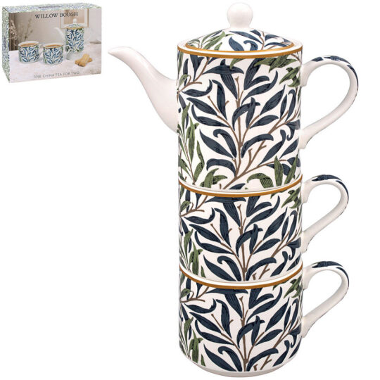 3-delni set čajnik s skodelicama LASSER PAVEY - Willow Bough