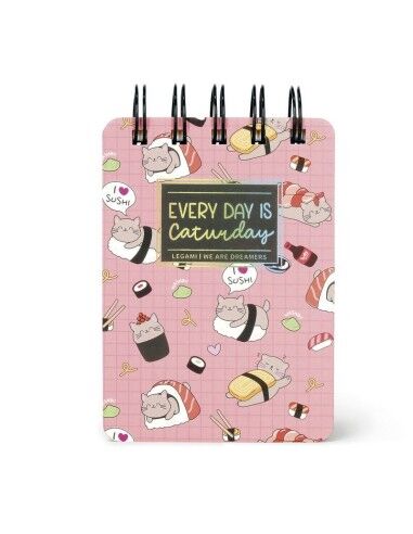 Špiralni blok LEGAMI - mali, črtni, sushi cat