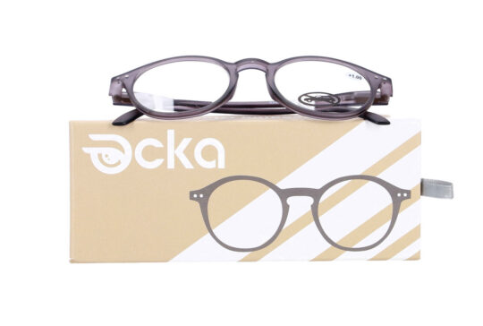 Bralna očala - za njo in zanj, okrogla, siva, +1,00 dioptrije