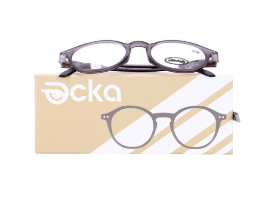 Bralna očala - za njo in zanj, okrogla, siva, +3,50 dioptrije