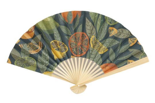 Papirnata pahljača SILFC - Citrus Burst, 38 x 25 cm, sort