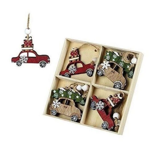 Set lesenih obeskov Heaven Sends - božični avto