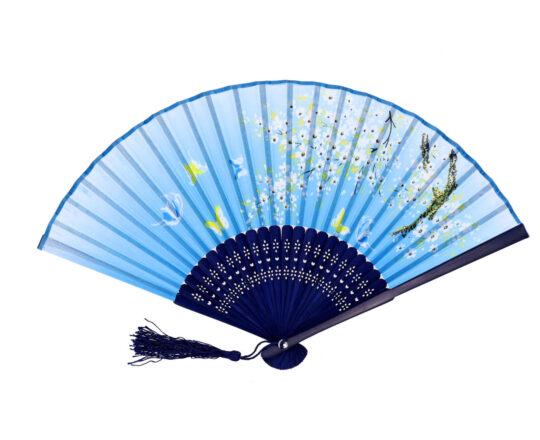 Pahljača MIAU - modra, flowers