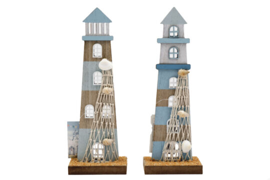 Dekoracija SILFC Svetilnik Blue Seashore – 28 cm, sort