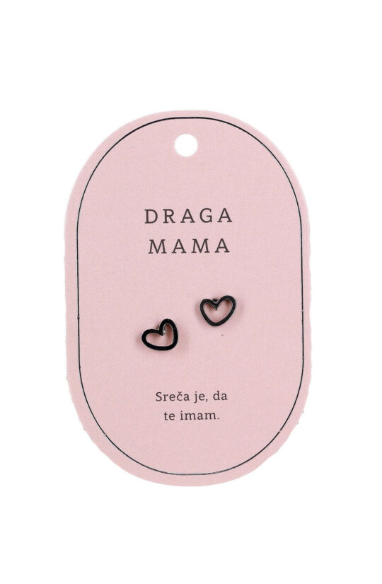 Uhani SWEETHEARTS Draga mama - srebrni