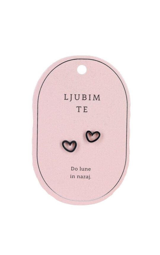 Uhani SWEETHEARTS Ljubim te - srebrni