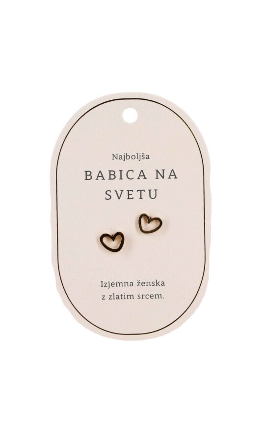 Uhani SWEETHEARTS Najboljša babica na svetu - zlati