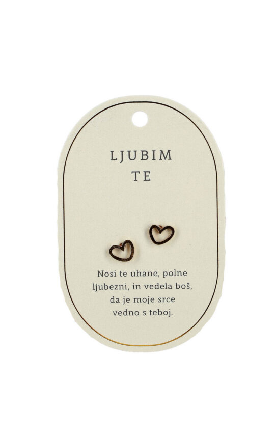 Uhani SWEETHEARTS Ljubim te - zlati