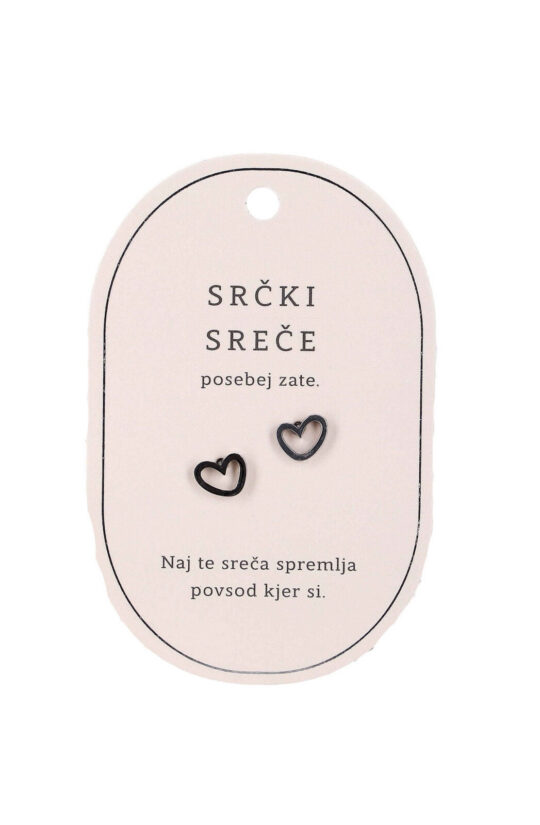 Uhani SWEETHEARTS Srčki sreče, posebej zate - srebrni