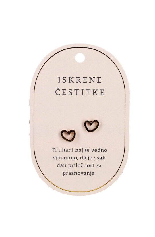 Uhani SWEETHEARTS Iskrene čestitke - zlati