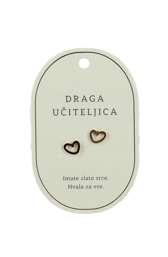 Uhani SWEETHEARTS Draga učiteljica - zlati