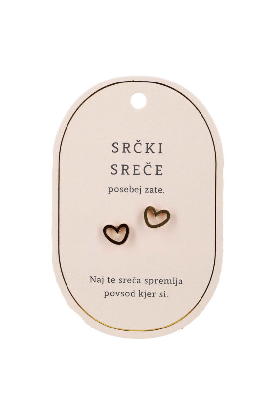 Uhani SWEETHEARTS Srčki sreče, posebej zate - zlati