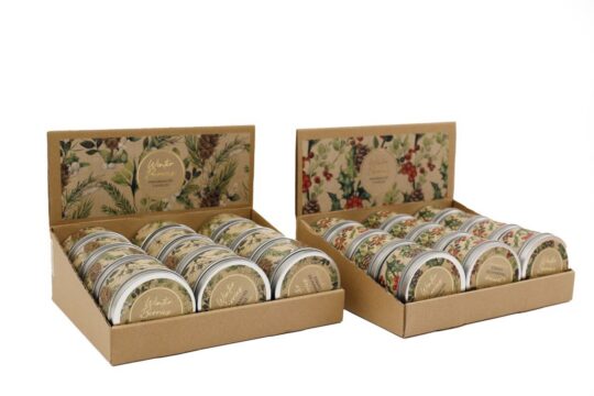 Dišeča sveča SILFC - xmas berries, tin, sort, 7 x 5 cm