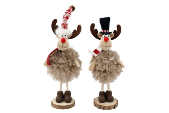 Dekoracija SILFC Stoječi božični jelenček - 26 cm, sort
