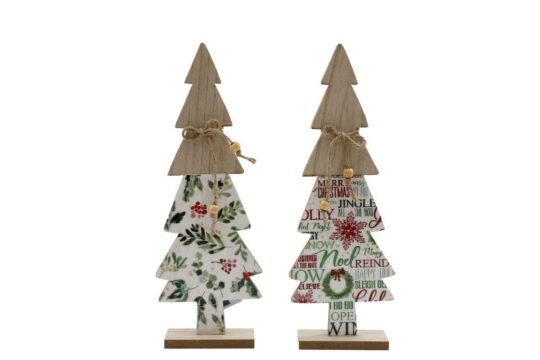 Dekoracija SILFC Leseno božično drevo - 30 cm