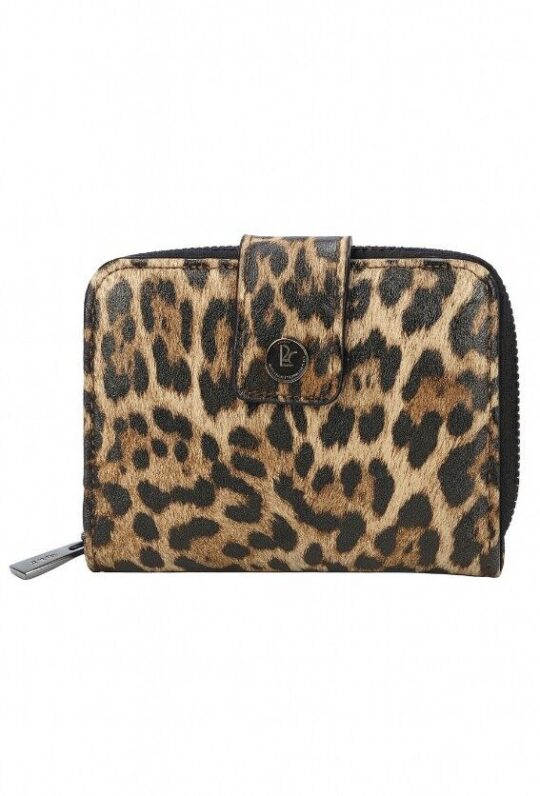 Denarnica LS COLLECTION - svetlo rjava, animal print