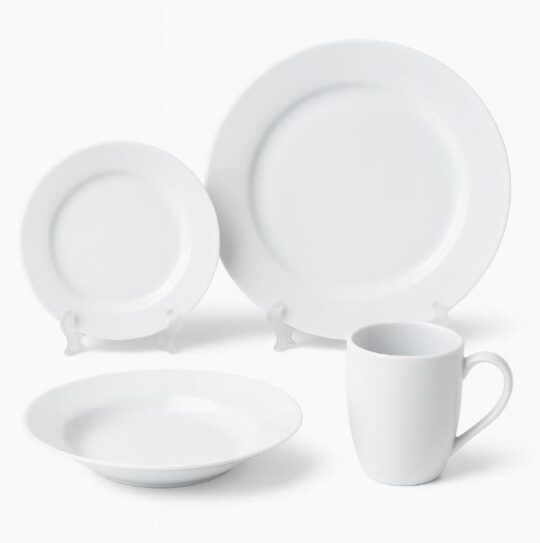 Krožnik HOME COLLECTION - 16-delni set, bela barva