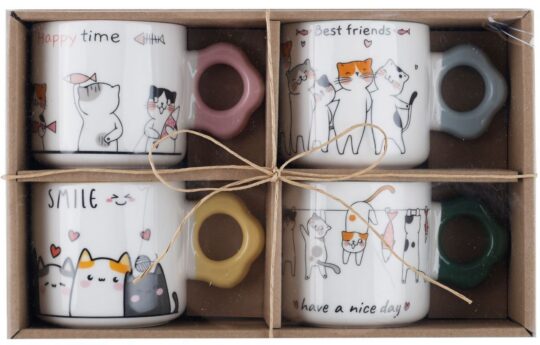 Skodelica HOME COLLECTION Cats - 320 ml, 4-delni set