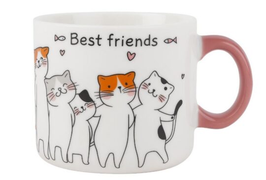 Skodelica HOME COLLECTION Cats - svetlo modra, 320 ml