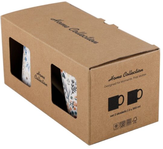 Skodelica HOME COLLECTION Flowers - 360 ml, 2-delni set