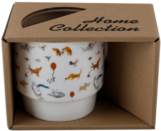 Skodelica HOME COLLECTION Dogs - bež, 420 ml