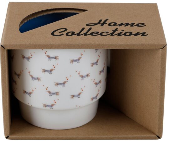 Skodelica HOME COLLECTION Dogs - modra, 420 ml