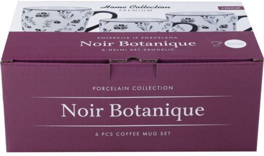 Skodelica HOME COLLECTION Premium - črnobele rože