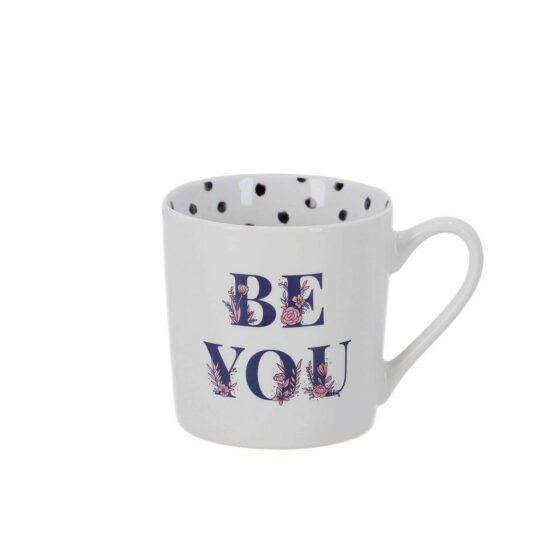 Skodelica HOME COLLECTION be you - bela, 400 ml