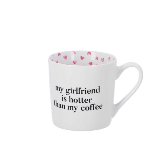 Skodelica HOME COLLECTION - 400ml, bela, smešen napis