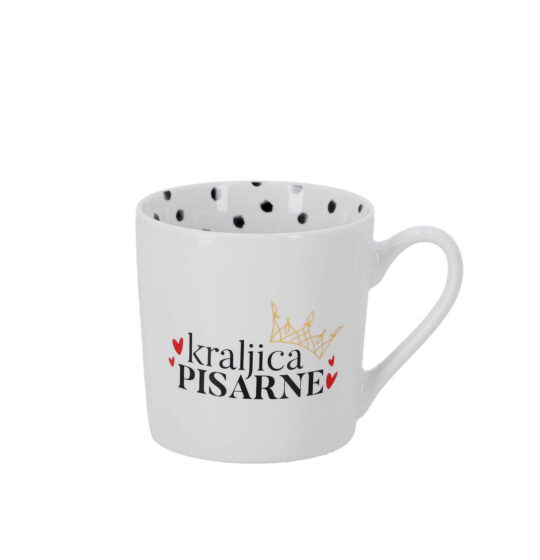 Skodelica HOME COLLECTION kraljica pisarne - bela, 400 ml