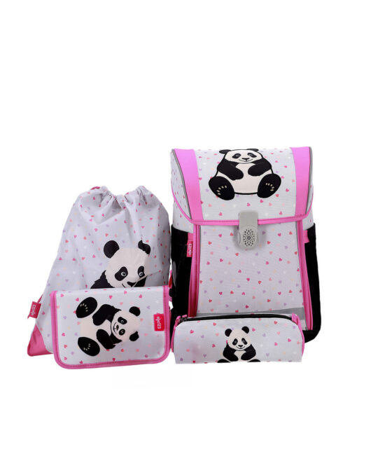 Šolska torba ABC-123 - 4-delni set, ergo flexi ,panda