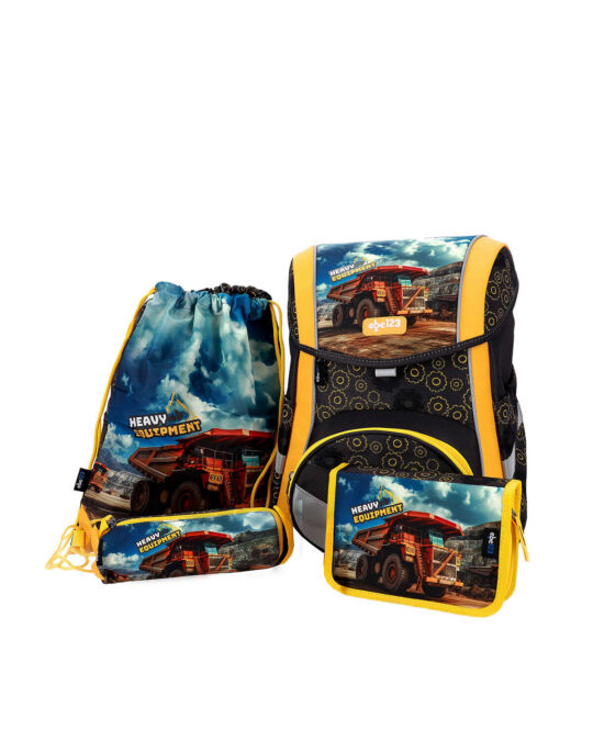 Šolska torba ABC-123 - šolska, 4-delni set, ergo premium, vozila